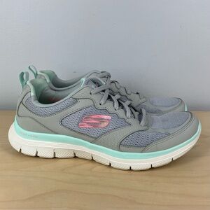 Skechers Women’s Size 8.0 Flex Appeal 4.0 Active Flow Gray Athletic Shoes